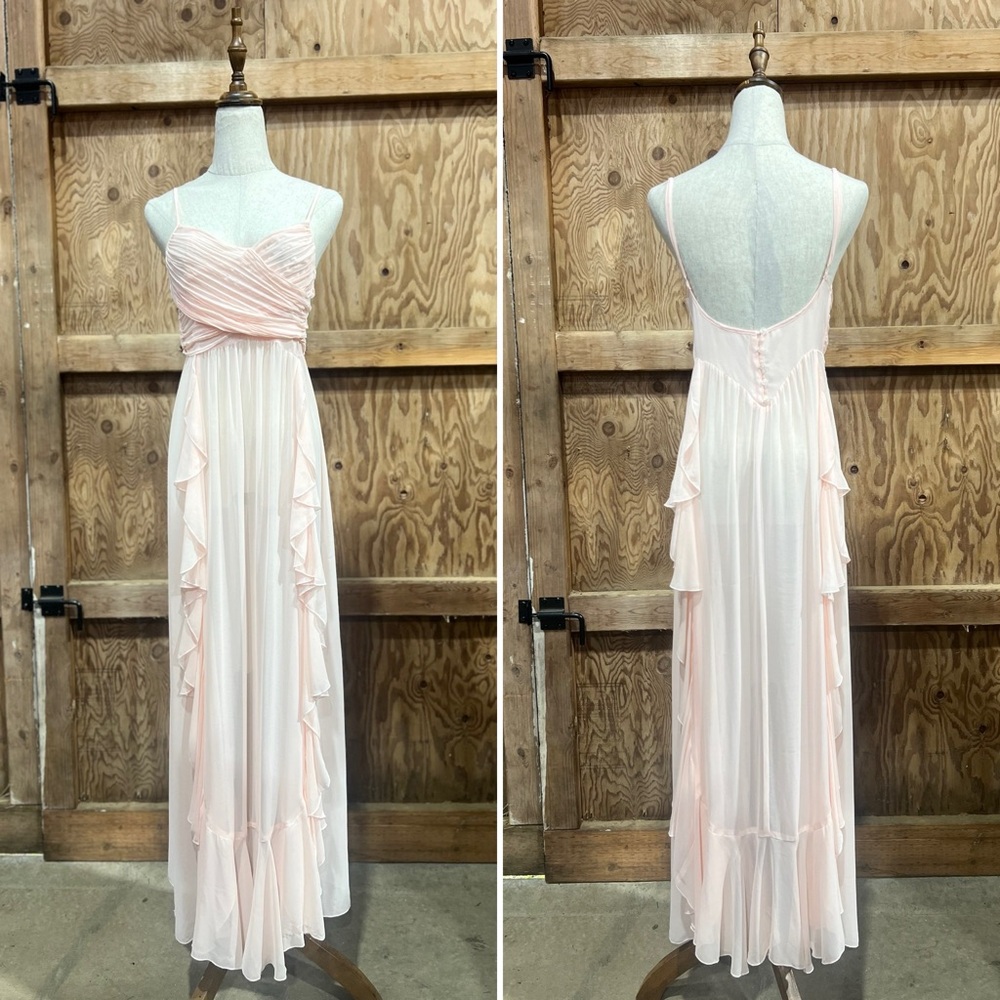 Free People Intimately Sheer Ruffle Maxi Slip Dress | Goddess Layered Gown S